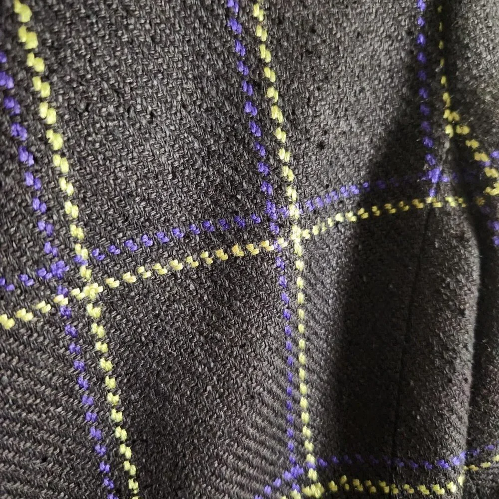 Doncaster Vintage 100% Silk Plaid Woven Blazer Jacket Size 8